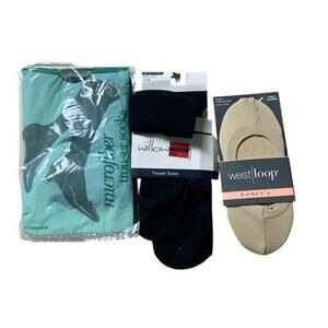 Mixed Brands Pantyhose Womens One Size Multicolor Trouser Socks Footies Lot 3